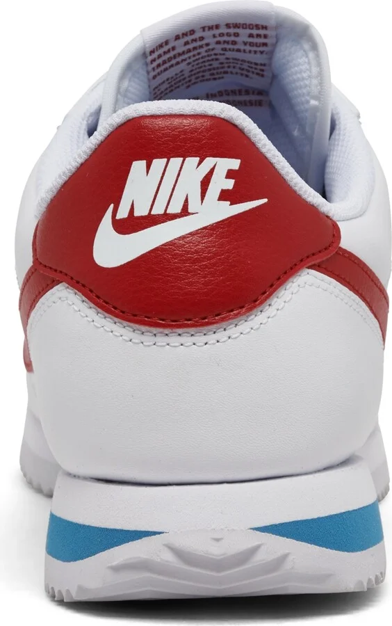 Nike Men's Classic Cortez Leather Casual Sneakers from Finish Line - White/Red/Blue - Image 4