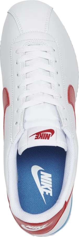 Nike Men's Classic Cortez Leather Casual Sneakers from Finish Line - White/Red/Blue - Image 5