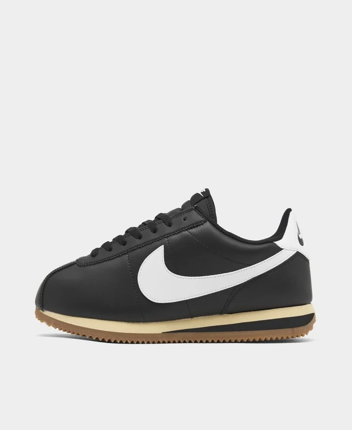 Nike Men's Cortez Classic Leather Casual Sneakers from Finish Line - Black, White - Image 2