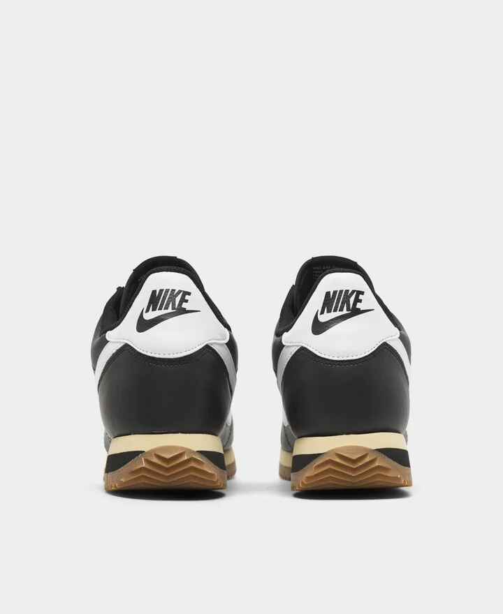 Nike Men's Cortez Classic Leather Casual Sneakers from Finish Line - Black, White - Image 4