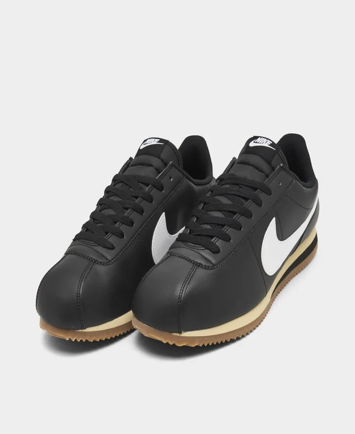 Nike Men's Cortez Classic Leather Casual Sneakers from Finish Line - Black, White