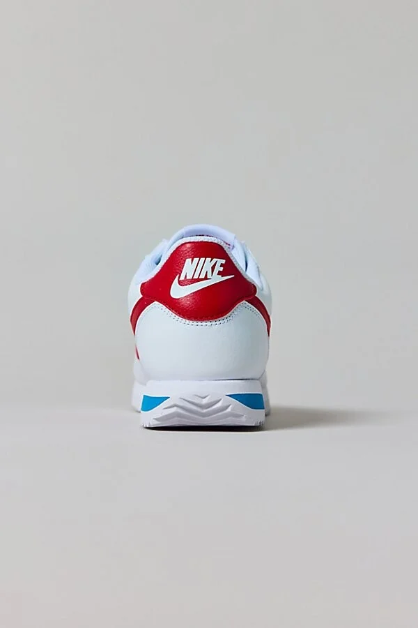 Nike Men's Cortez Leather Sneaker in White/Varsity Blue/Varsity Red - Image 5
