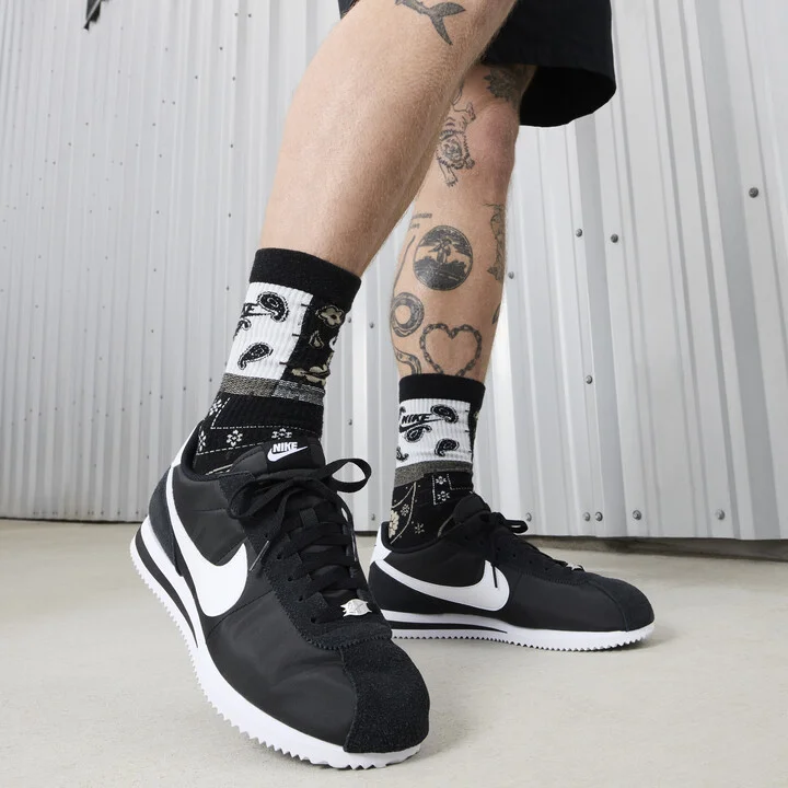 Nike Men's Cortez Textile Shoes in Black | HF0263-001 - Image 10
