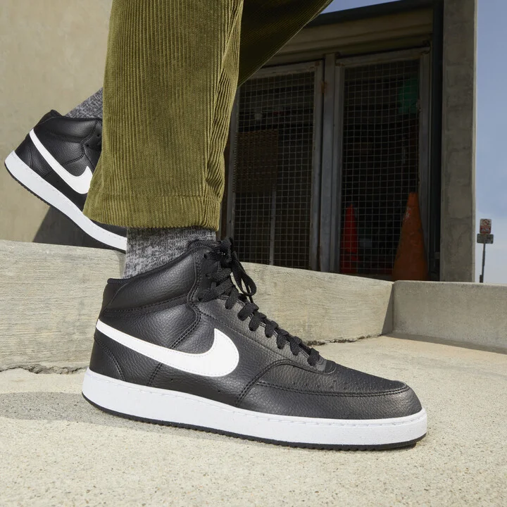 Nike Men's Court Vision Mid Next Nature Shoes in Black | DN3577-001 - Image 2