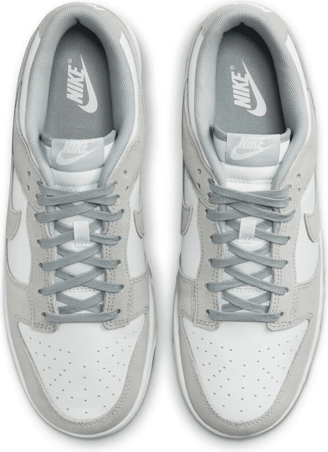 Nike Men's Dunk Low Retro SE Leather/Suede Shoes in White | FQ8249-101 - Image 4
