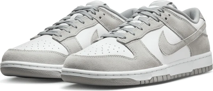 Nike Men's Dunk Low Retro SE Leather/Suede Shoes in White | FQ8249-101 - Image 5