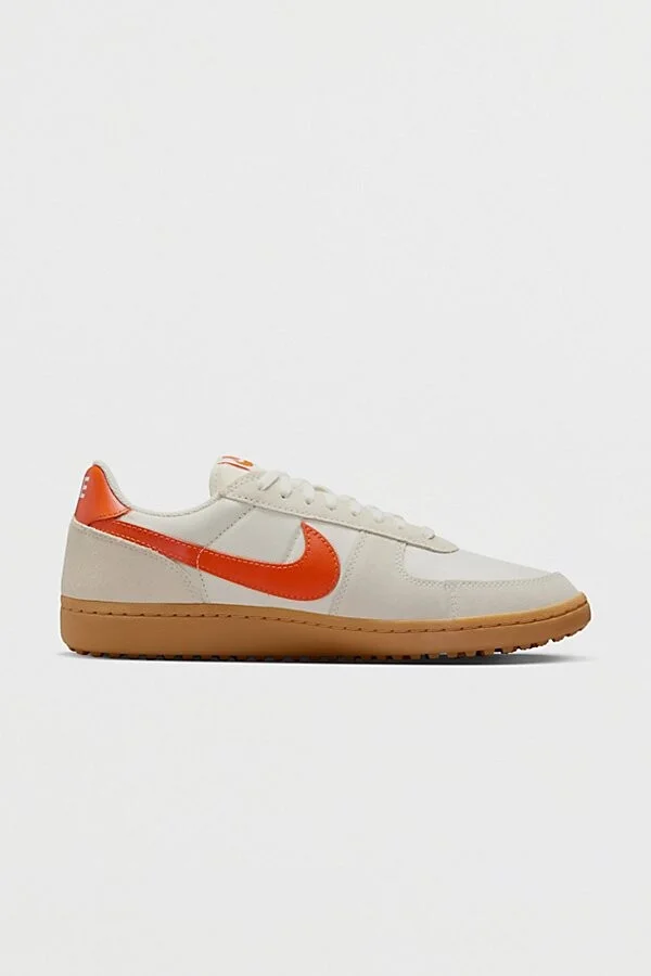 Nike Men's Field General Sneaker in Pale Ivory/Safety Orange