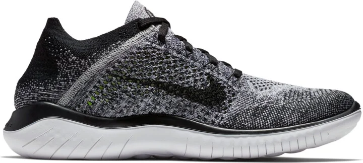 Nike Men's Free Run Flyknit 2018 Road Running Shoes in White | 942838-101 - Image 3
