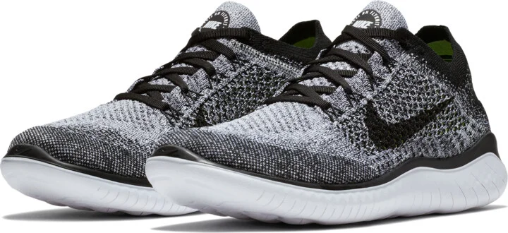 Nike Men's Free Run Flyknit 2018 Road Running Shoes in White | 942838-101 - Image 5