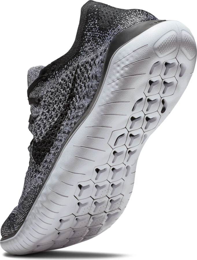 Nike Men's Free Run Flyknit 2018 Road Running Shoes in White | 942838-101 - Image 7