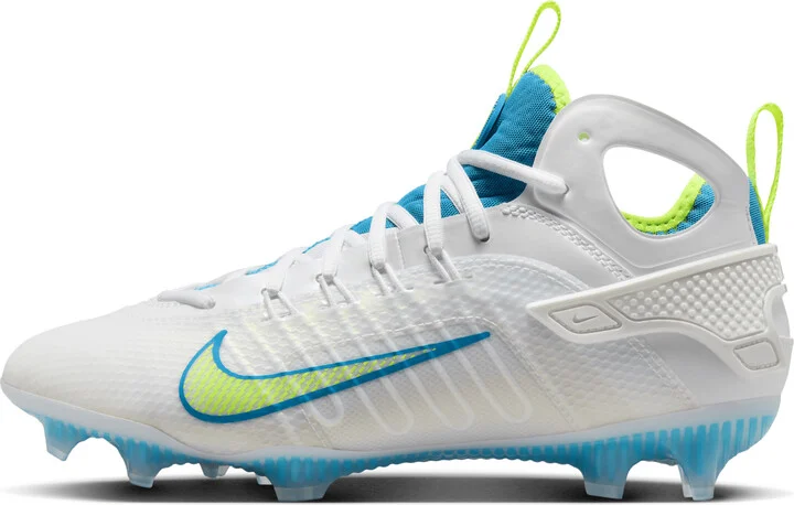 Nike Men's Huarache 9 Elite Mid LAX SE Lacrosse Cleats in White | FV6149-100