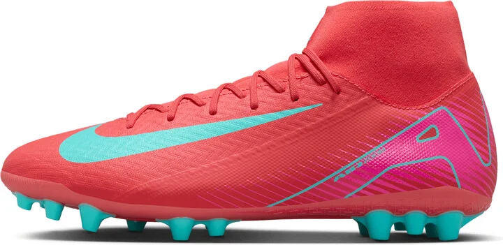 Nike Men's Mercurial Superfly 10 Academy Artificial-Grass High-Top Soccer Cleats in Red | FQ8329-800