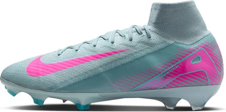 Nike Men's Mercurial Superfly 10 Elite Firm-Ground High-Top Soccer Cleats in Grey | FQ1454-301