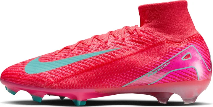 Nike Men's Mercurial Superfly 10 Elite Firm-Ground High-Top Soccer Cleats in Red | FQ1454-800