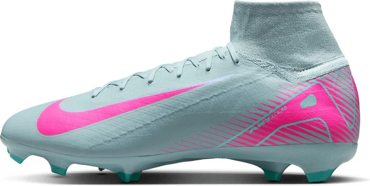 Nike Men's Mercurial Superfly 10 Pro Firm-Ground High-Top Soccer Cleats in Grey | HF9433-301