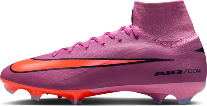 Nike Men's Mercurial Superfly 10 Pro Firm-Ground High-Top Soccer Cleats in Pink | HF9433-600