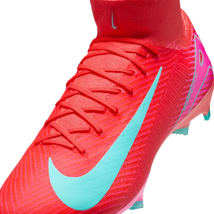 Nike Men's Mercurial Superfly 10 Pro Firm-Ground High-Top Soccer Cleats in Red | HF9433-800 - Image 8