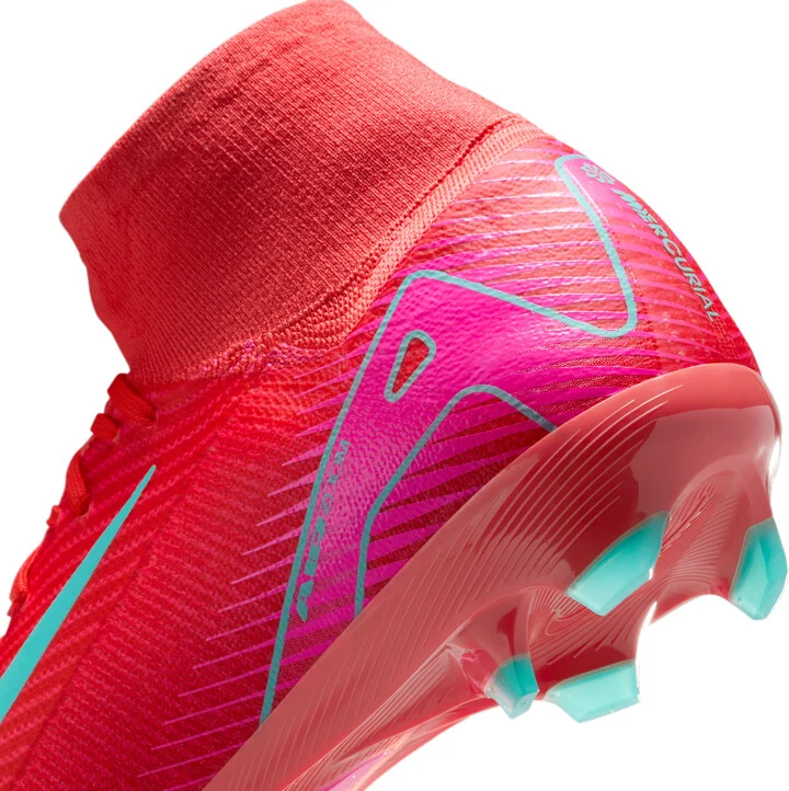 Nike Men's Mercurial Superfly 10 Pro Firm-Ground High-Top Soccer Cleats in Red | HF9433-800 - Image 9