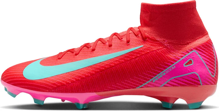 Nike Men's Mercurial Superfly 10 Pro Firm-Ground High-Top Soccer Cleats in Red | HF9433-800