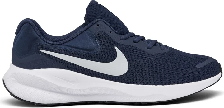 Nike Men's Revolution 7 Running Sneakers from Finish Line - Navy, Pure Platinum - Image 2