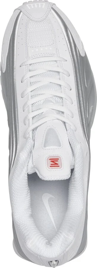 Nike Men's Shox R4 Casual Sneakers from Finish Line - White, Silver - Image 5