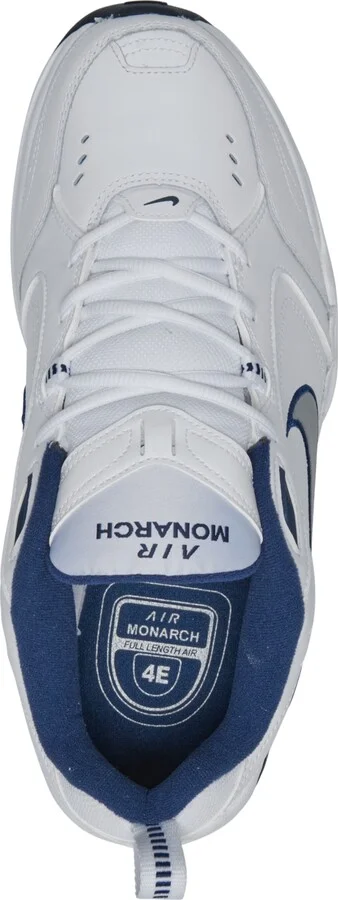 Nike Men's Wide-Width Air Monarch Iv Training Sneakers from Finish Line - White, Metallic Silver, Navy - Image 5