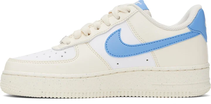 Nike Off-White & Blue Air Force 1 '07 Next Nature Sneakers - Image 3