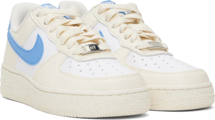 Nike Off-White & Blue Air Force 1 '07 Next Nature Sneakers - Image 4