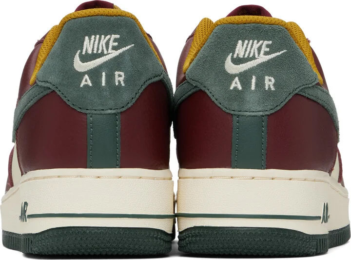 Nike Off-White & Burgundy Air Force 1 '07 LV8 Sneakers - Image 2