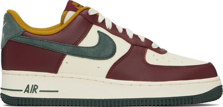 Nike Off-White & Burgundy Air Force 1 '07 LV8 Sneakers