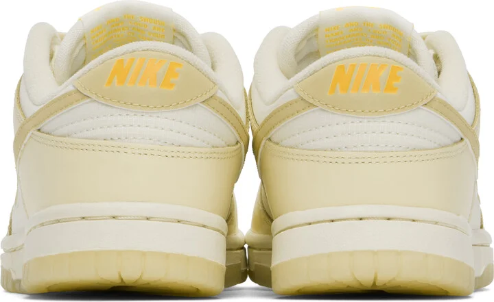 Nike Off-White & Yellow Dunk Low Sneakers - Image 2