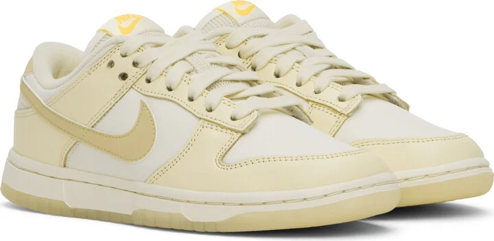 Nike Off-White & Yellow Dunk Low Sneakers - Image 4