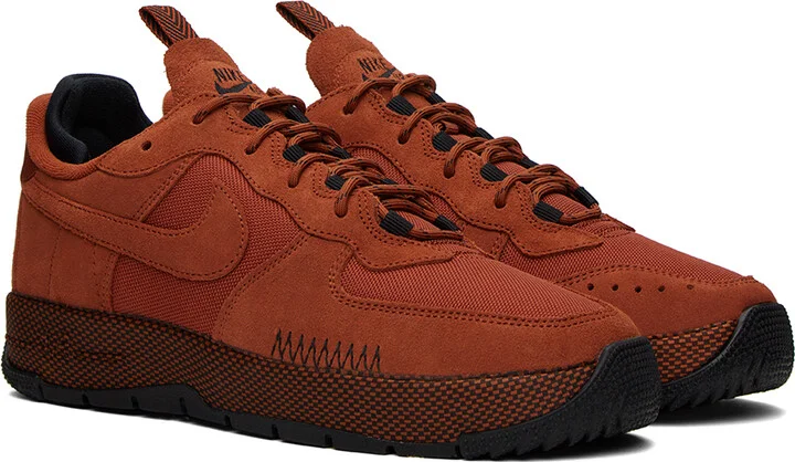 Nike Orange Air Force 1 Wild Sneakers - Image 4