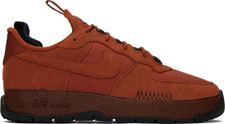 Nike Orange Air Force 1 Wild Sneakers