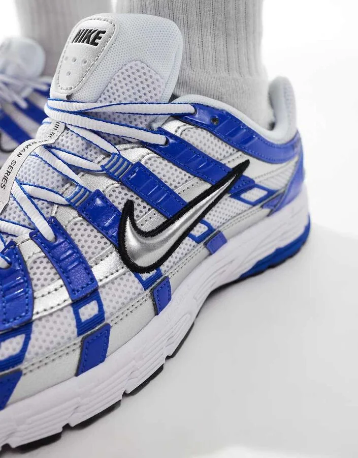 Nike P-6000 sneakers in blue & metallic silver - Image 4