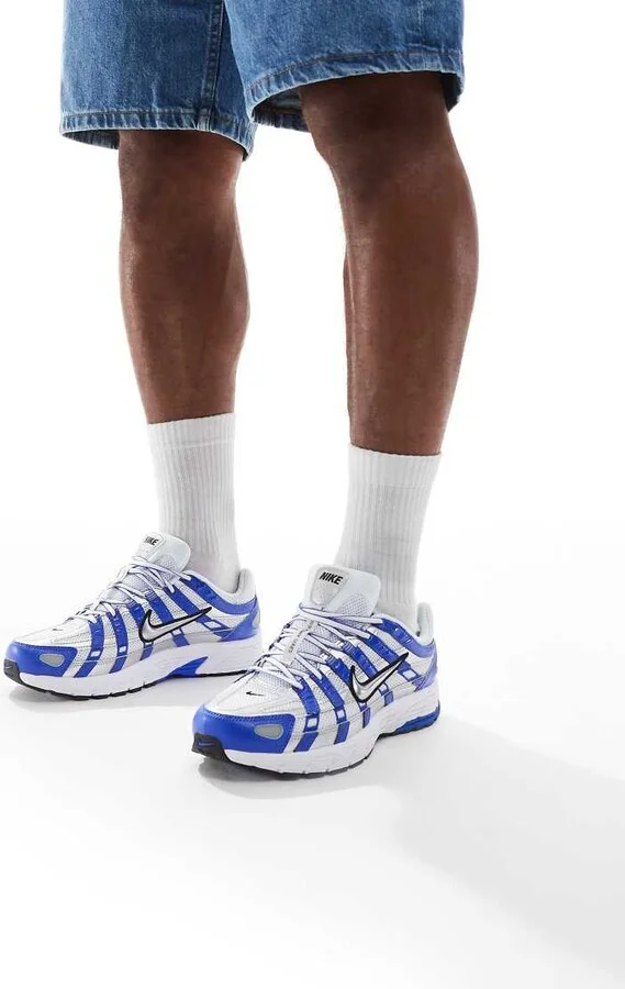 Nike P-6000 sneakers in blue & metallic silver
