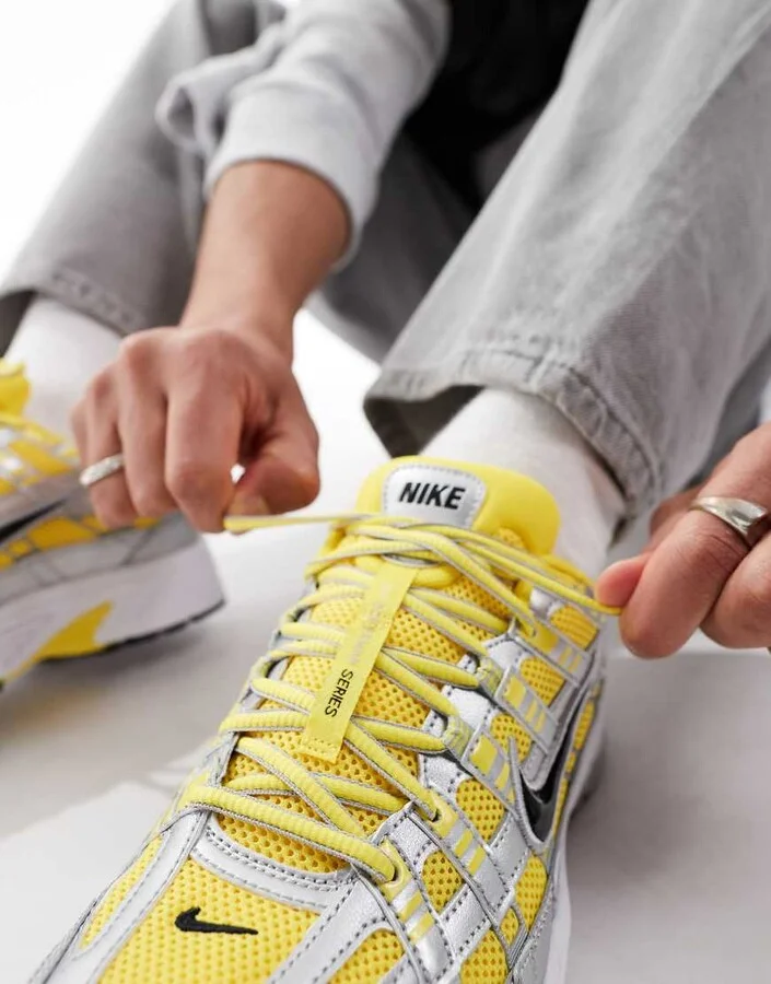 Nike P-6000 sneakers in gray and yellow - Image 4