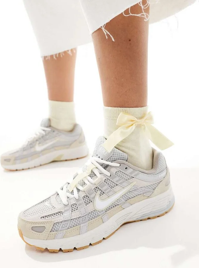 Nike P-6000 sneakers in light gray and khaki - Image 4
