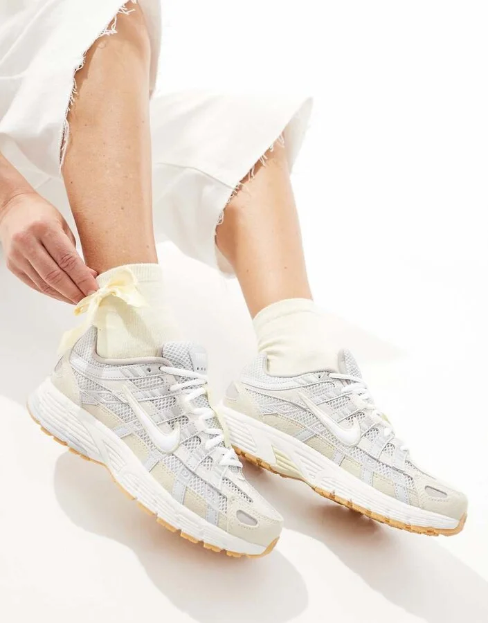 Nike P-6000 sneakers in light gray and khaki