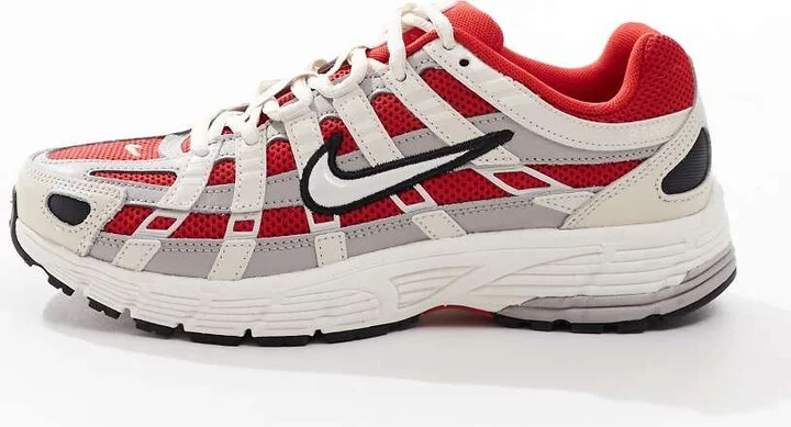 Nike P-6000 sneakers in light gray and red - Image 2