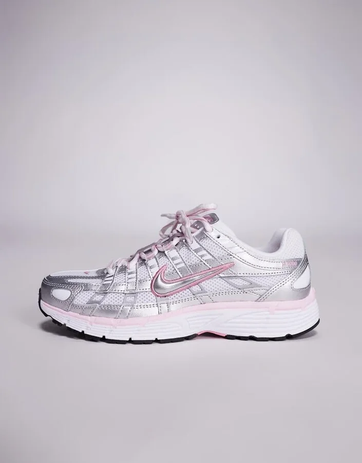 Nike P-6000 sneakers in metallic silver and pink - Image 2