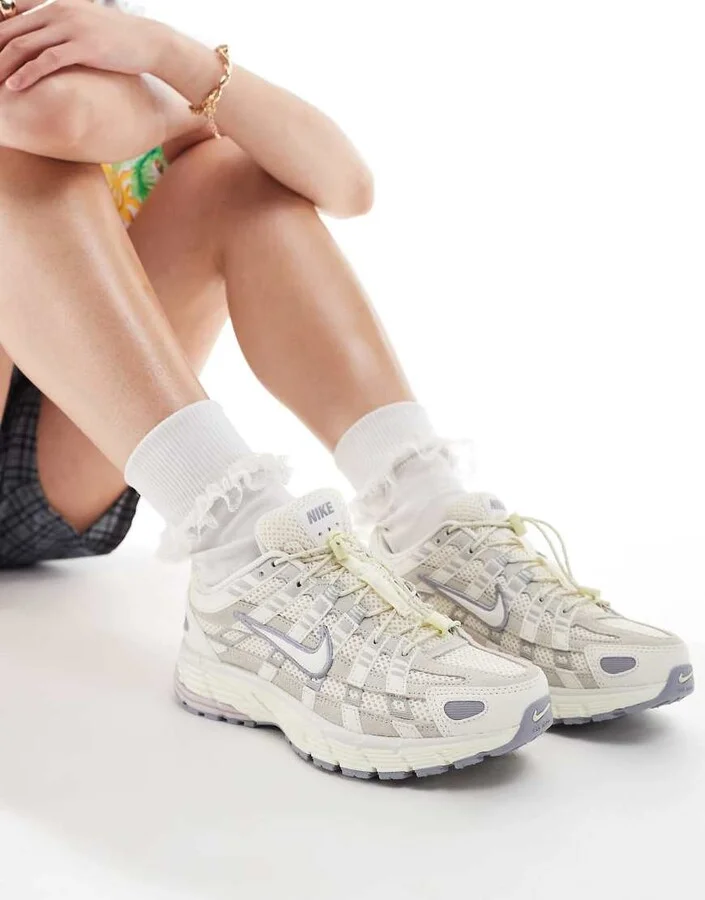 Nike P-6000 sneakers in off white and gray