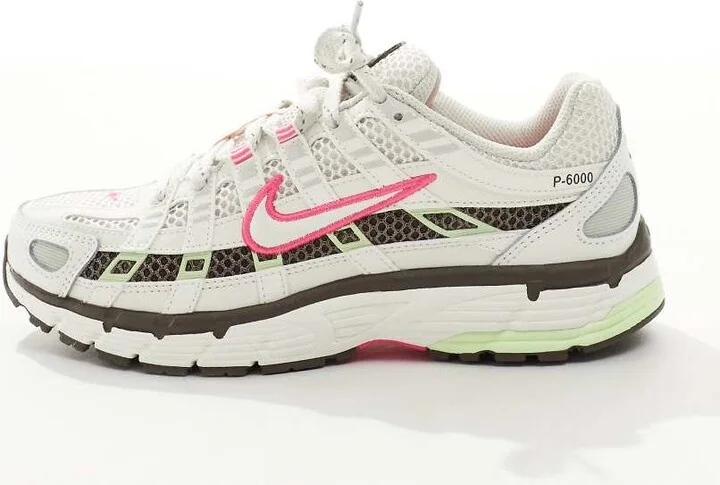 Nike P-6000 sneakers in off white, pink and green - Image 2