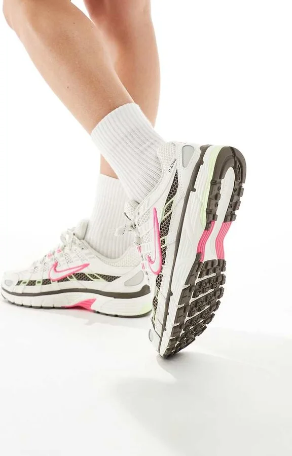 Nike P-6000 sneakers in off white, pink and green - Image 4