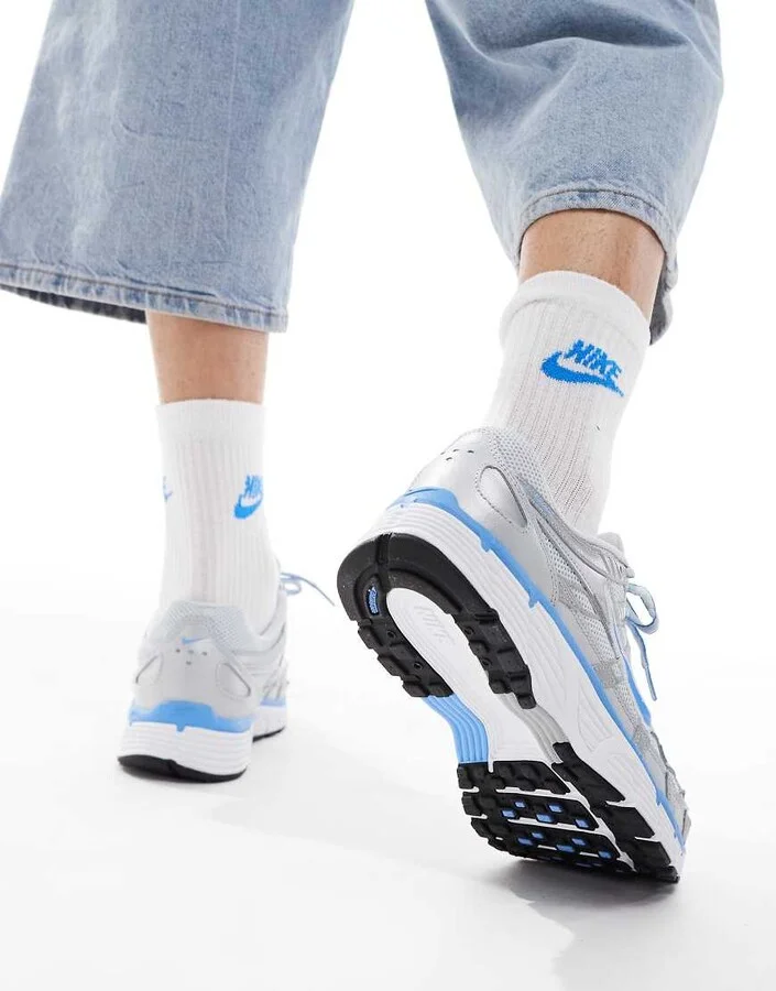 Nike P-6000 sneakers in silver and blue - Image 4