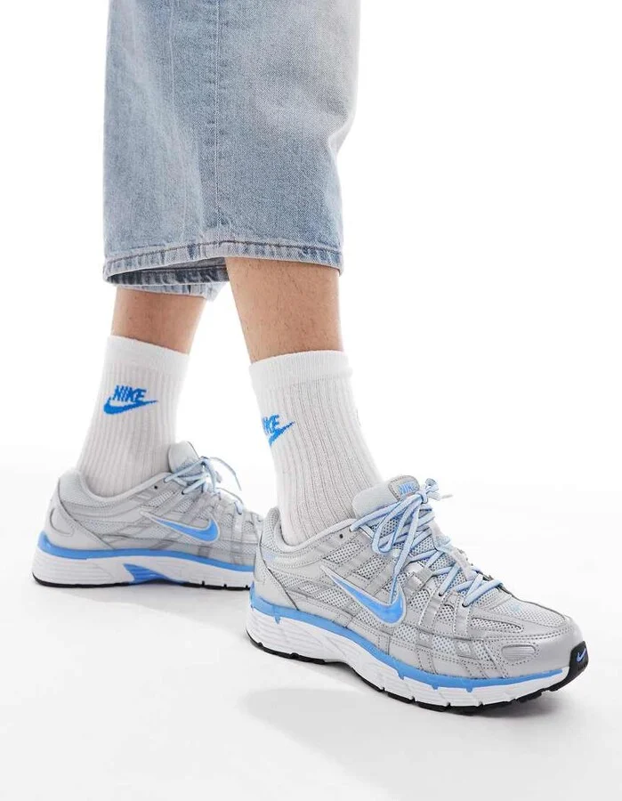 Nike P-6000 sneakers in silver and blue