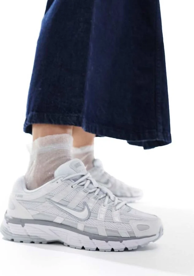 Nike P-6000 sneakers in white and silver