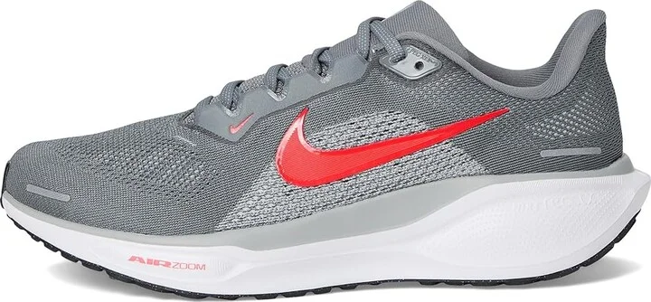 Nike Pegasus 41 Men's Shoes Cool Grey/Bright Crimson/Wolf Grey : 15 EE - Wide, Textile - Image 6