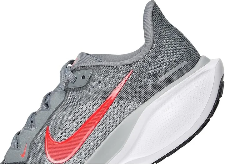 Nike Pegasus 41 Men's Shoes Cool Grey/Bright Crimson/Wolf Grey : 15 EE - Wide, Textile - Image 7