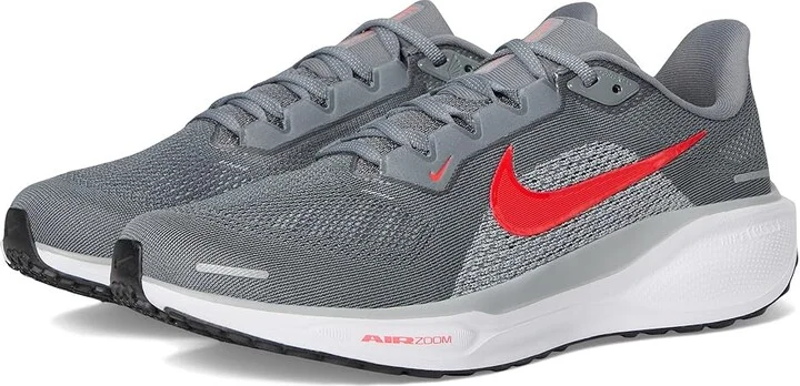 Nike Pegasus 41 Men's Shoes Cool Grey/Bright Crimson/Wolf Grey : 15 EE - Wide, Textile